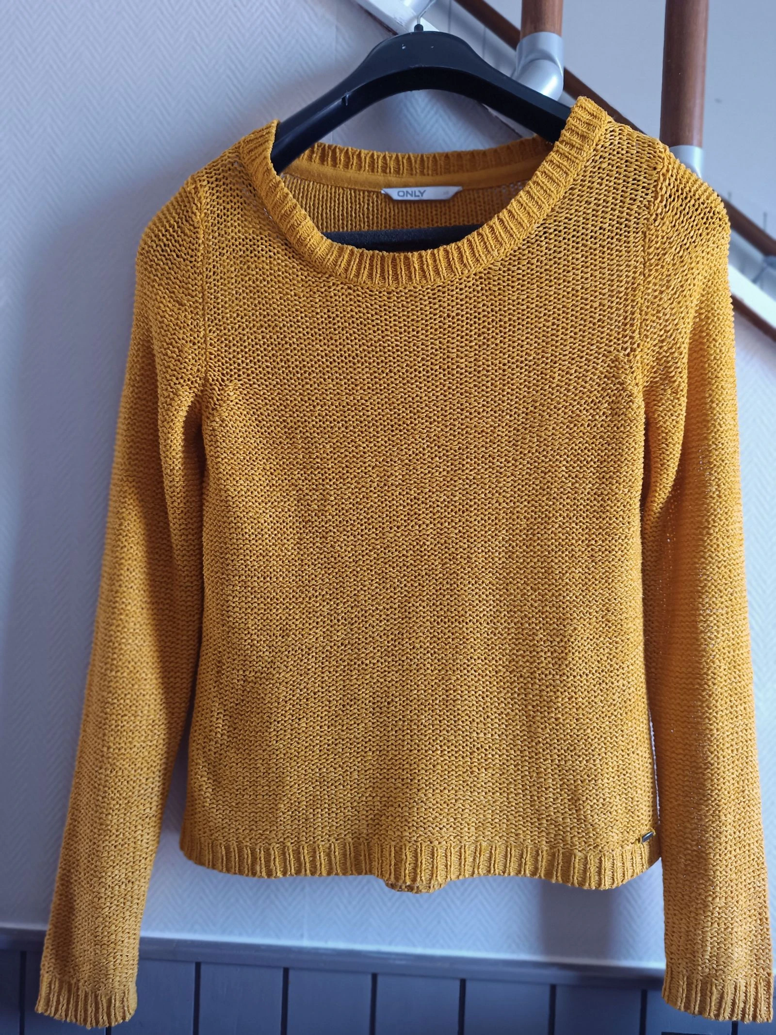 Suéter mostaza de punto calado Only talla XS – photo 4